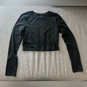 Long Sleeve Black Crop Top